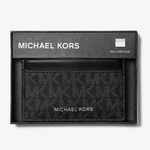 Michael Kors Cooper Signature Logo Card Case - Black