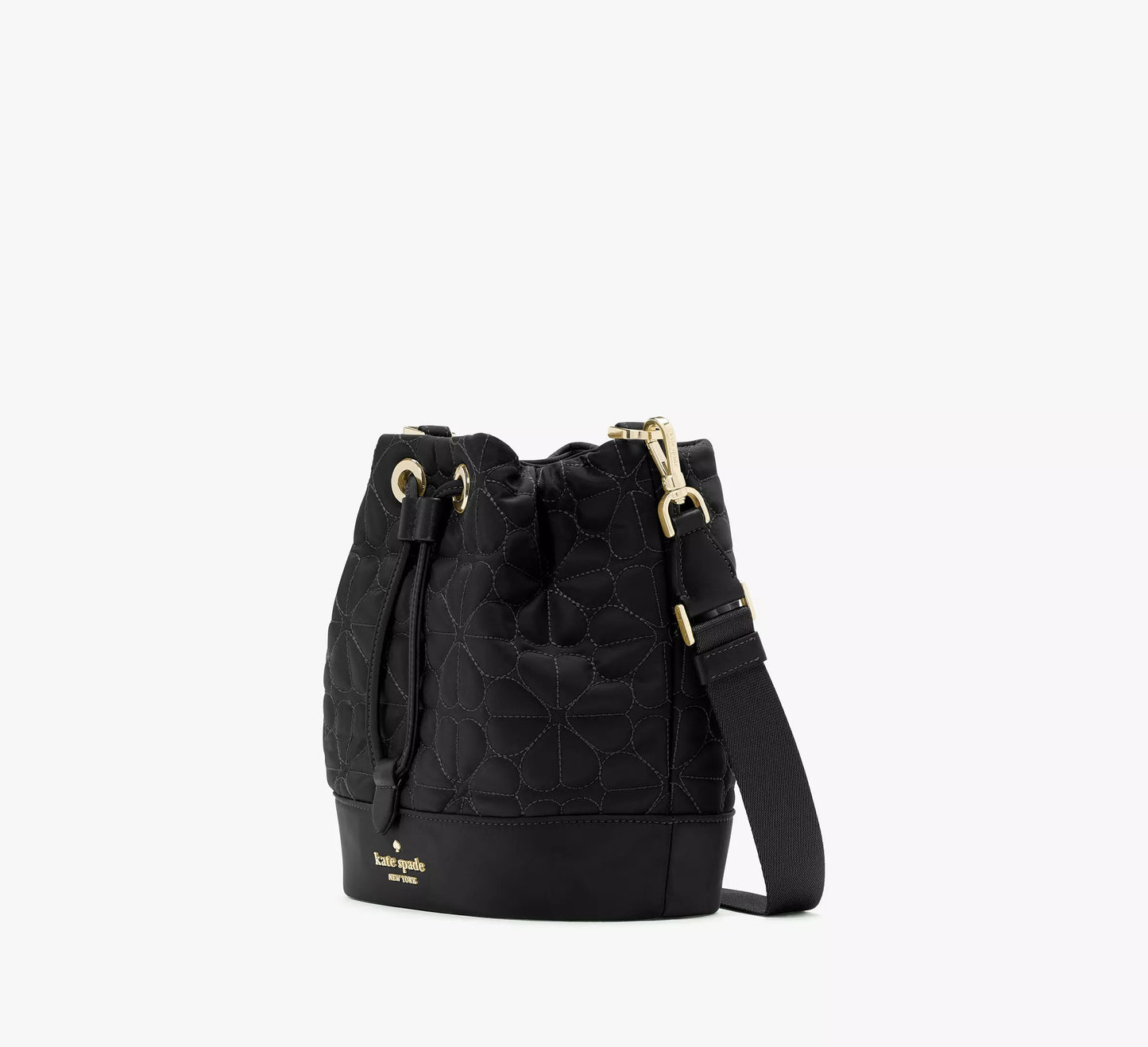 Kate Spade Flower Quilted Fabric Bucket Bag