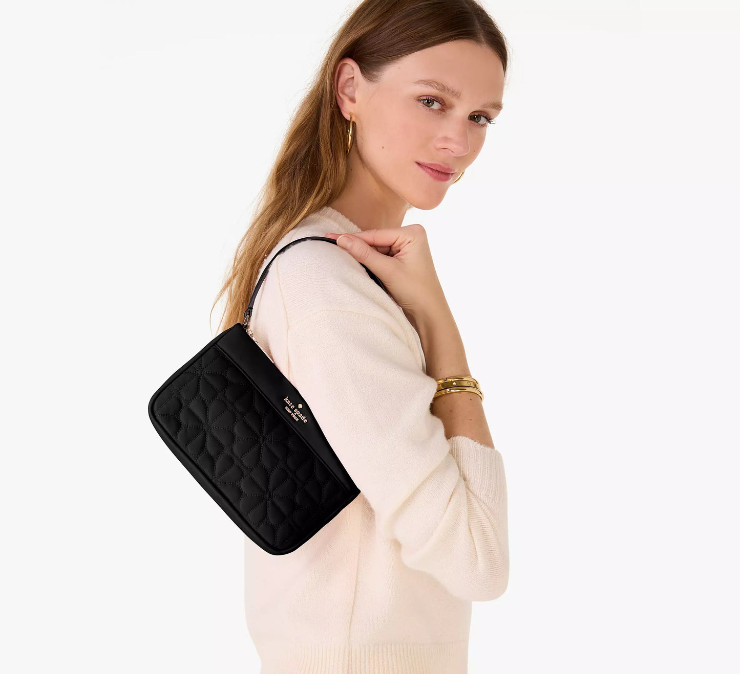 Kate Spade Flower Quilted Fabric Convertible Wristlet