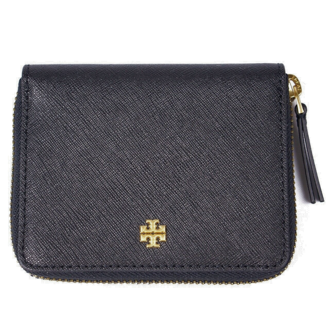 Tory Burch EMERSON Black Saffiano Leather Medium Wallet online 136098