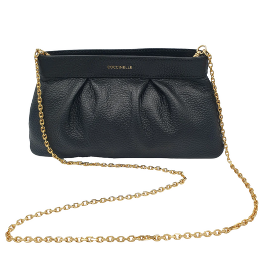 Coccinelle Agave Grain Leather Clutch with Chain