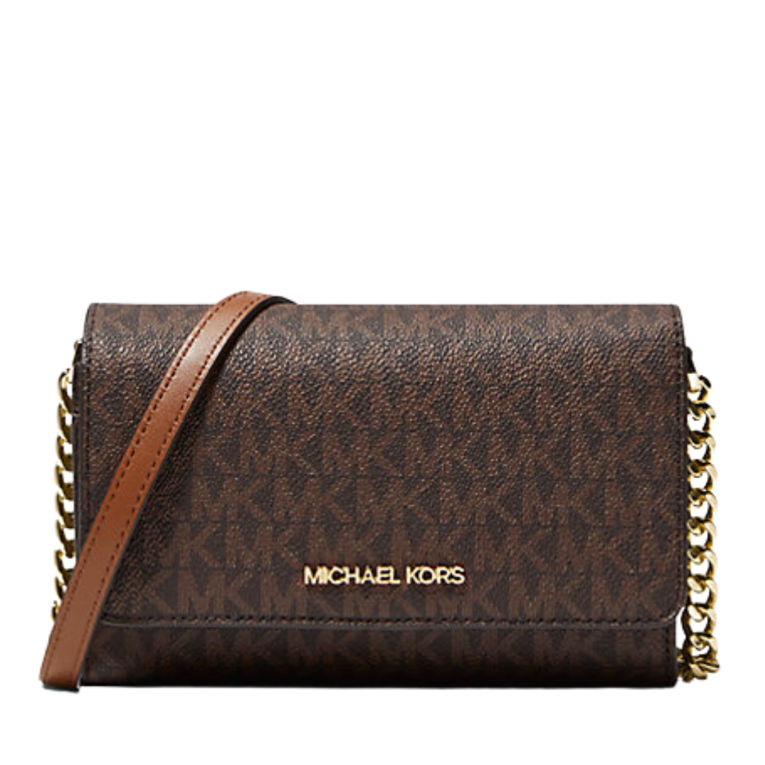 Michael Kors Jet Set Travel Medium Multifunction Phone Crossbody 35F0GTVC8B Brown