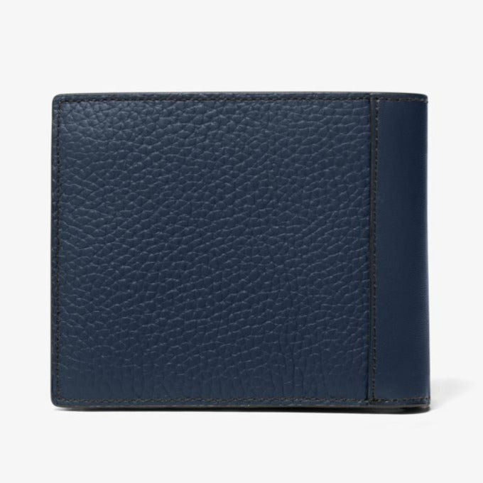 Michael Kors Mens Cooper Leather Billfold Wallet Navy with Coin Pouch 36S3LCOF3L