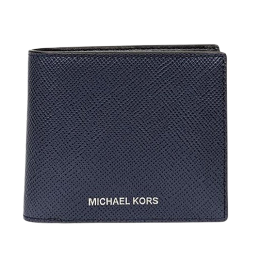 Michael Kors Harrison Leather Billfold Wallet With Passcase Navy 36S4LHRF6L