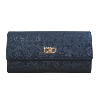 Ferragamo Calf Leather Long Wallet 220380