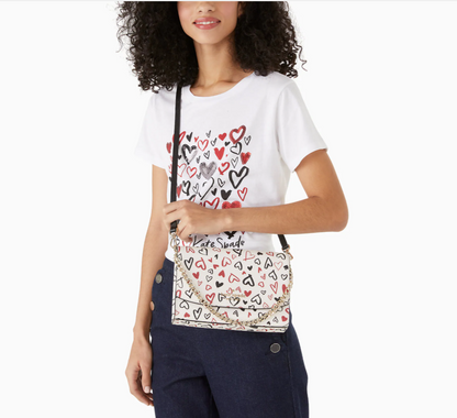 Kate Spade Carson Scribble Hearts Convertible Crossbody KA494