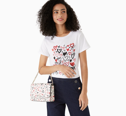 Kate Spade Carson Scribble Hearts Convertible Crossbody KA494