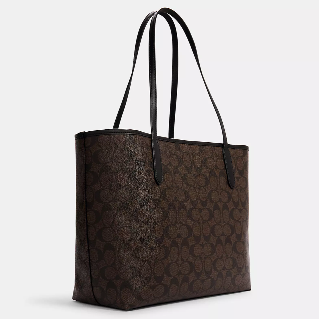 Coach City Tote In Signature Canvas 5696 Brown Black