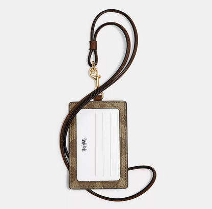 Coach Id Lanyard In Signature Canvas