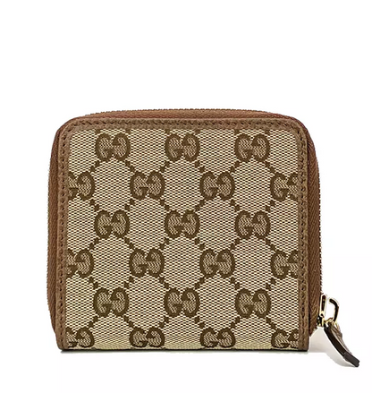 Gucci Signature GG Small Bifold Wallet Beige Brown 346056