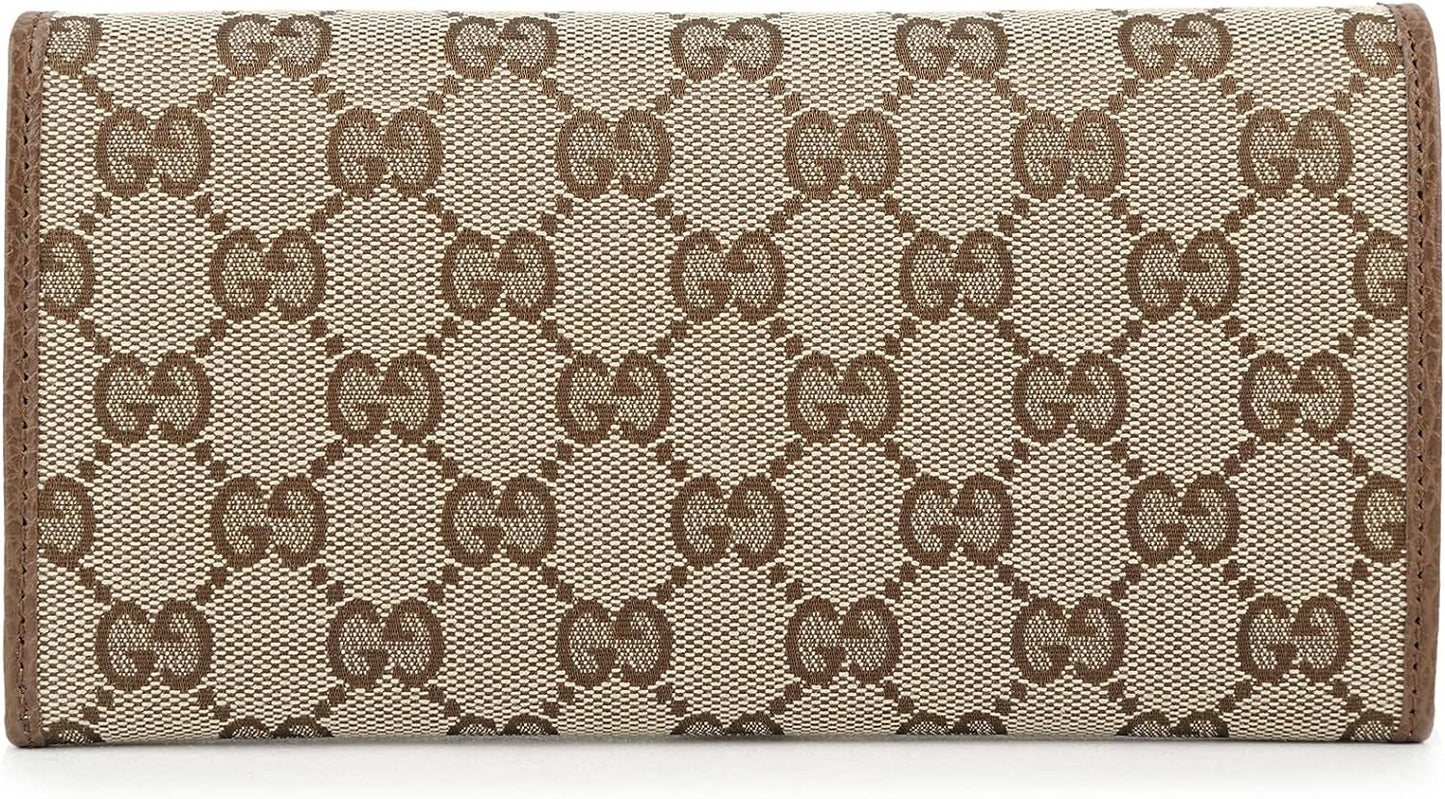 Gucci Signature Envelope Long Wallet Beige Brown 346058