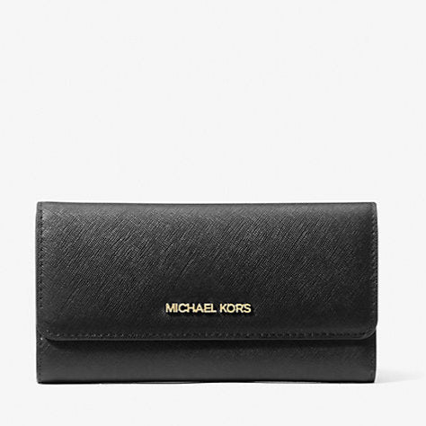 Michael Kors Jet Set Travel Crossgrain Leather Tri-Fold Wallet