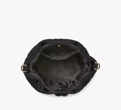 Kate Spade Flower Quilted Fabric Bucket Bag