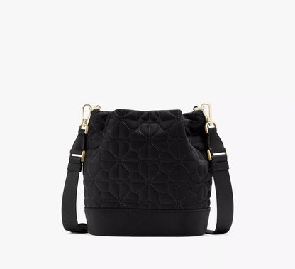 Kate Spade Flower Quilted Fabric Bucket Bag