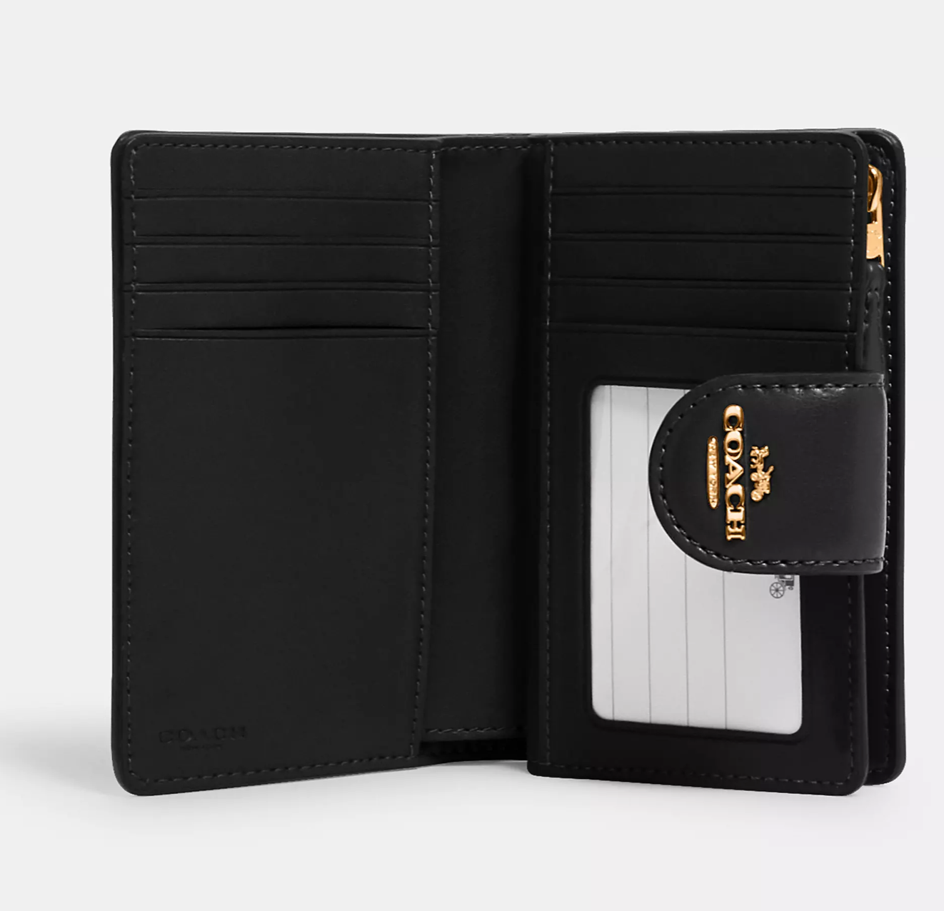 Coach Medium Corner Zip Wallet In Signature Canvas C0082 Khaki Black –  FerraBag