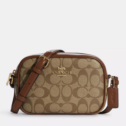 Camera bag in signature canvas with coach patch sale