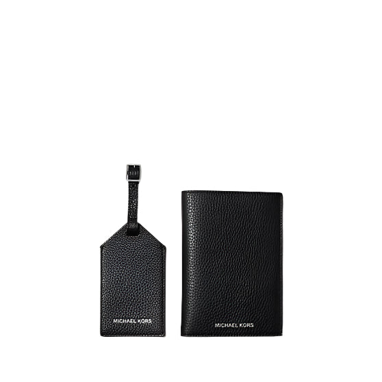 Michael Kors Pebbled Leather Passport Case and Luggage Tag Gift Set