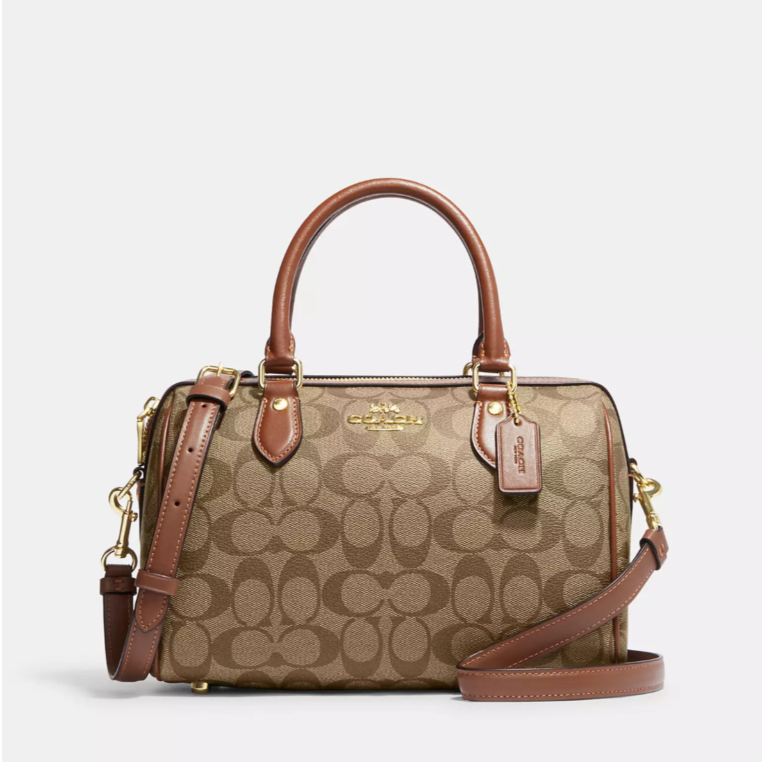 Coach Rowan Satchel In Signature Canvas CH280 Khaki Saddle