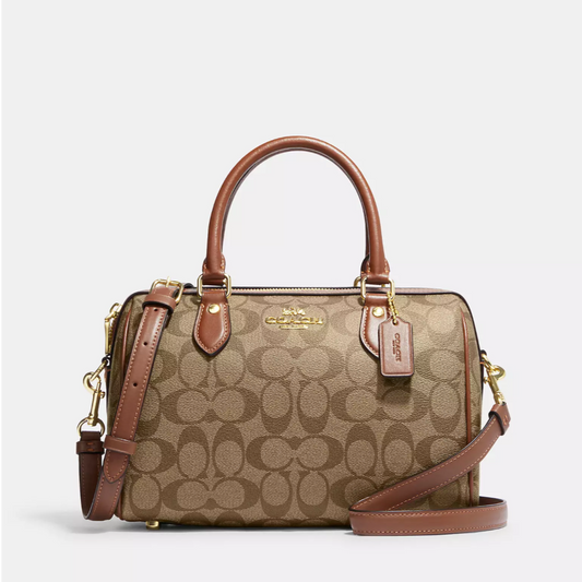 Coach Rowan Satchel In Signature Canvas CH280 Khaki Saddle