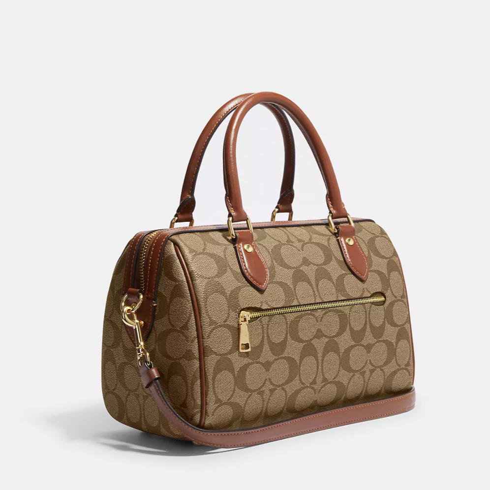 Coach Rowan Satchel In Signature Canvas CH280 Khaki Saddle