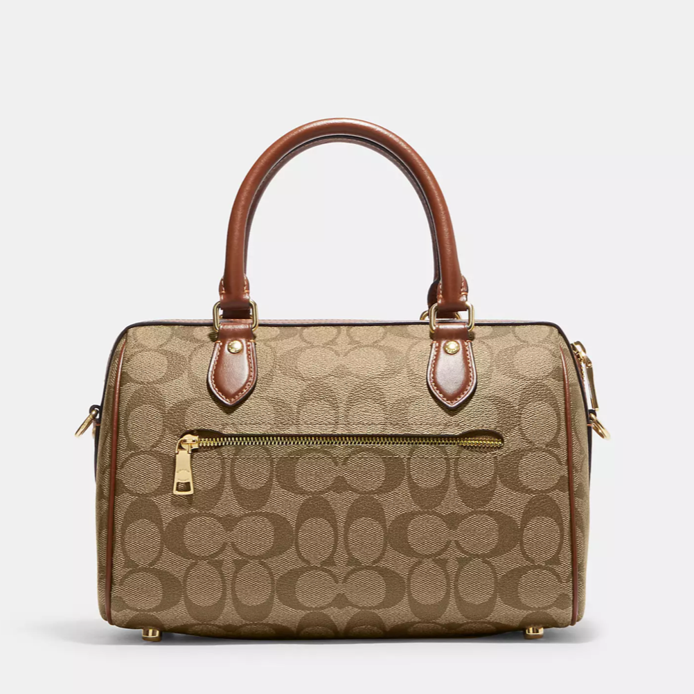 Coach Rowan Satchel In Signature Canvas CH280 Khaki Saddle