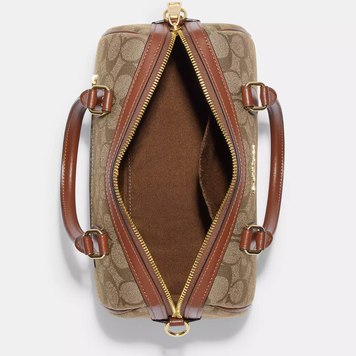 Coach Rowan Satchel In Signature Canvas CH280 Khaki Saddle