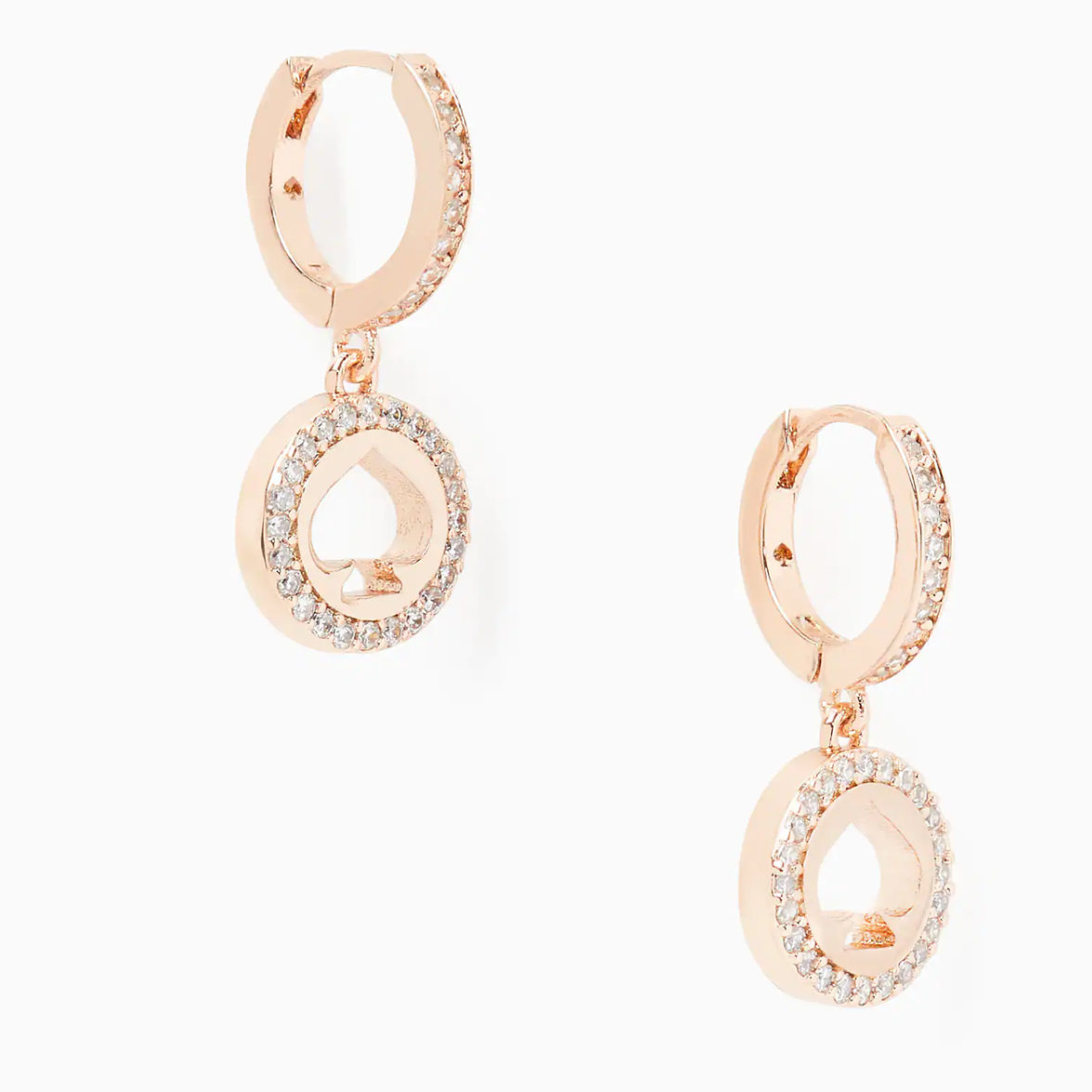 Kate Spade Spot The Spade Pave Huggies Earring K9175 Rose Gold