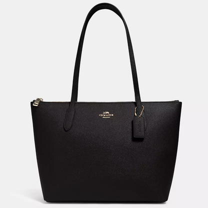 Coach Zip Top Tote In Crossgrain leather 4454 Black