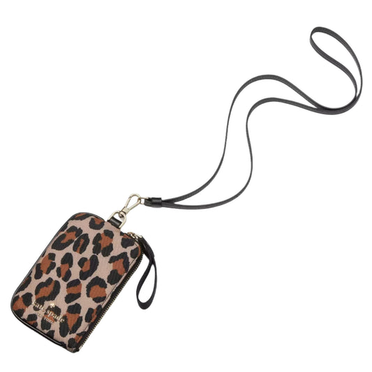 Kate Spade Chelsea Leopard Card Case Lanyard