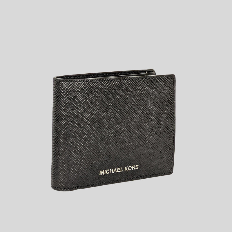 Michael Kors Harrison Leather Billfold Wallet With Passcase Black 36U9LHRF6L