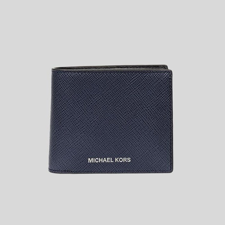 Michael Kors Harrison Leather Billfold Wallet With Passcase Navy 36S4LHRF6L