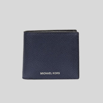 Michael Kors Harrison Leather Billfold Wallet With Passcase Navy 36S4LHRF6L