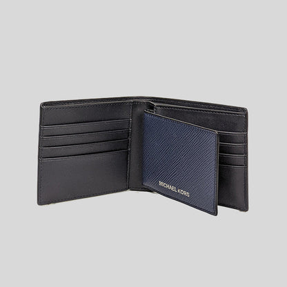 Michael Kors Harrison Leather Billfold Wallet With Passcase Navy 36S4LHRF6L