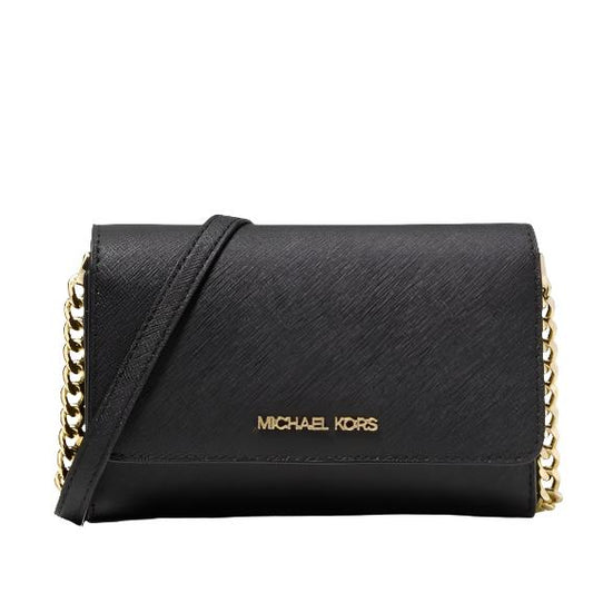 Michael Kors Jet Set Travel Medium Multifunction Phone Crossbody Black 35S0GTVC2L